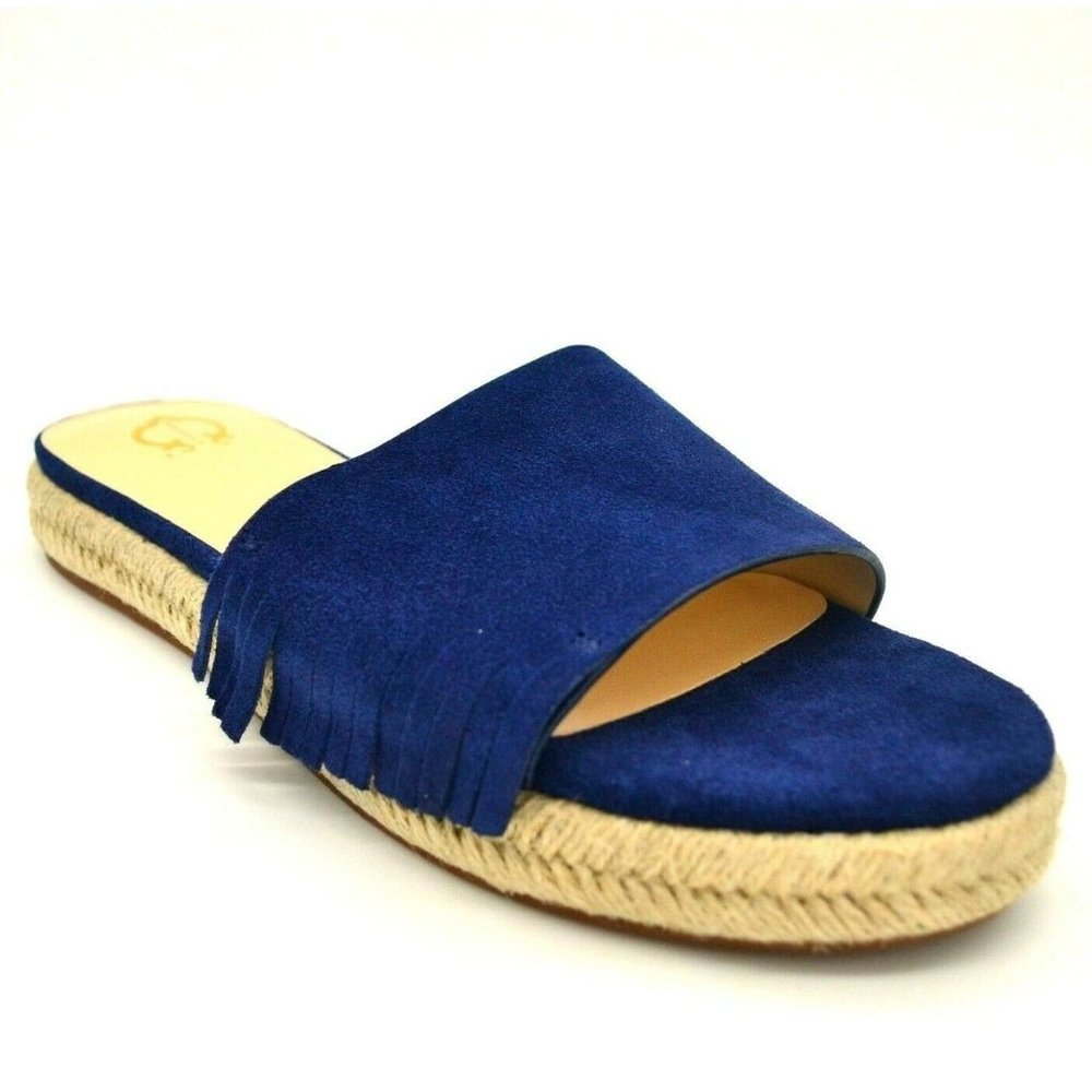C Wonder Women Tabitha‎ Espadrille Slide Sandals Sz 5.5M Navy Suede Cushion NEW